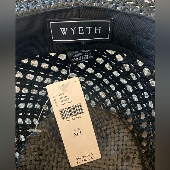 Anthropologie x Wyeth Black Van Palma Boater Hat Woven Straw - Picture 9 of 11